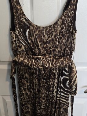 Marciano Brown Animal-Print Maxi Dress
